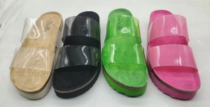 transparent cork sandals