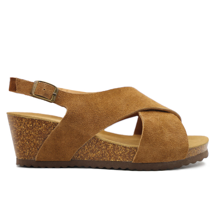 Leather wedge sandal
