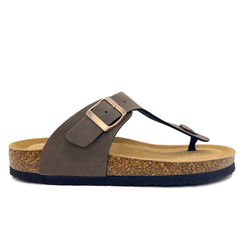 Small MOQ Mens Buckled Thong Cork Slides