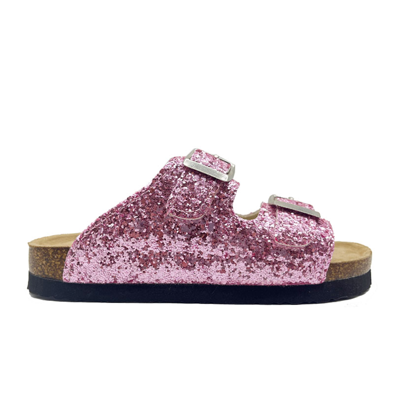 Child Fashion Two Strap Glitter Bio Sandals