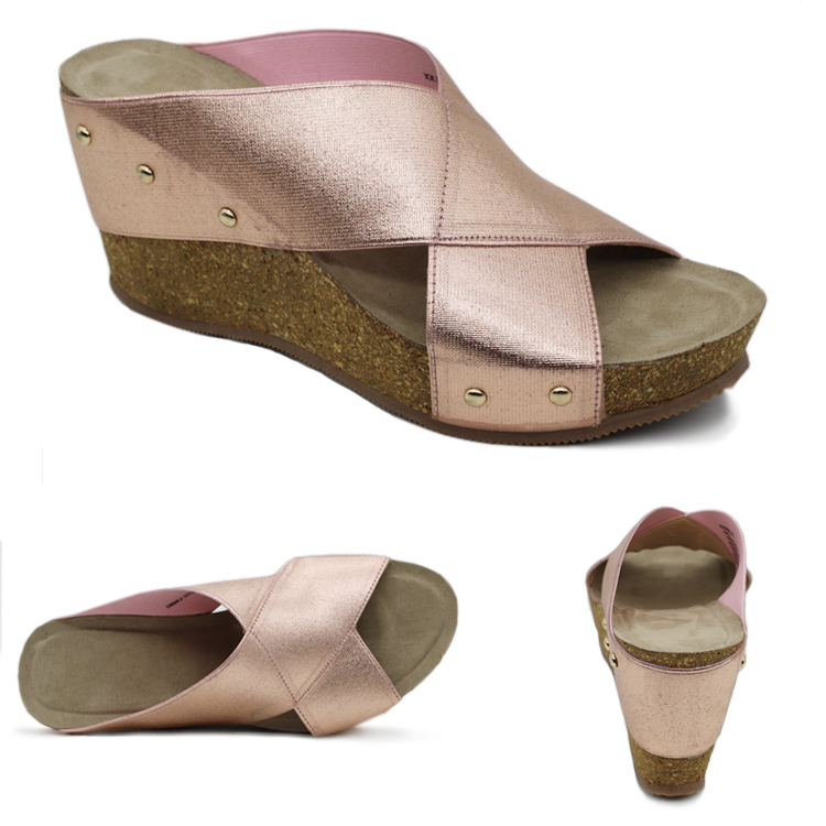 cork block heel sandals