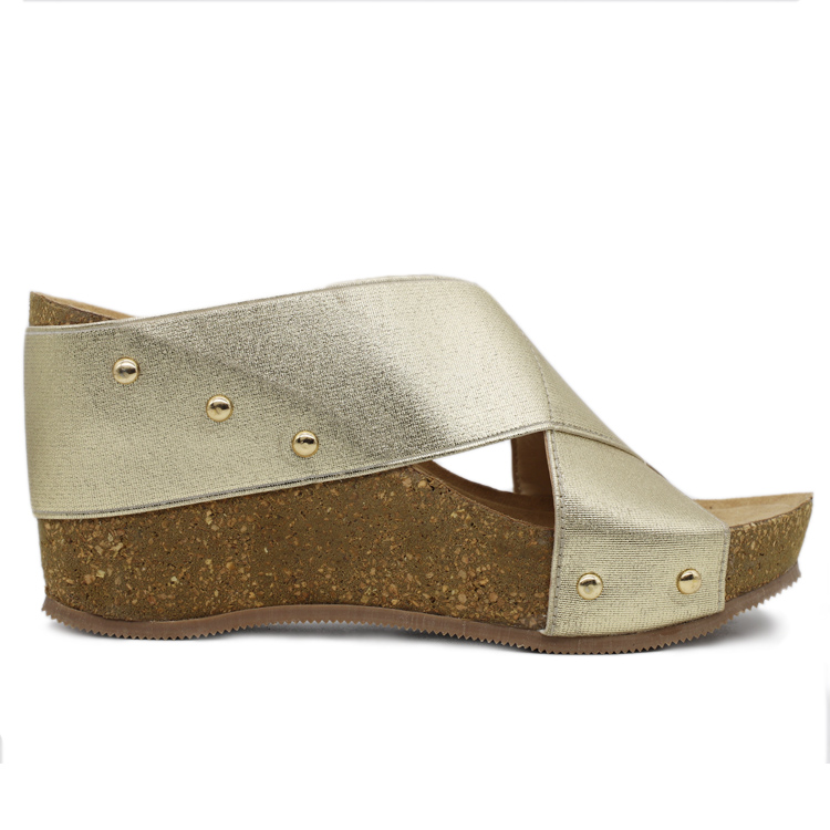 gold high heel sandal