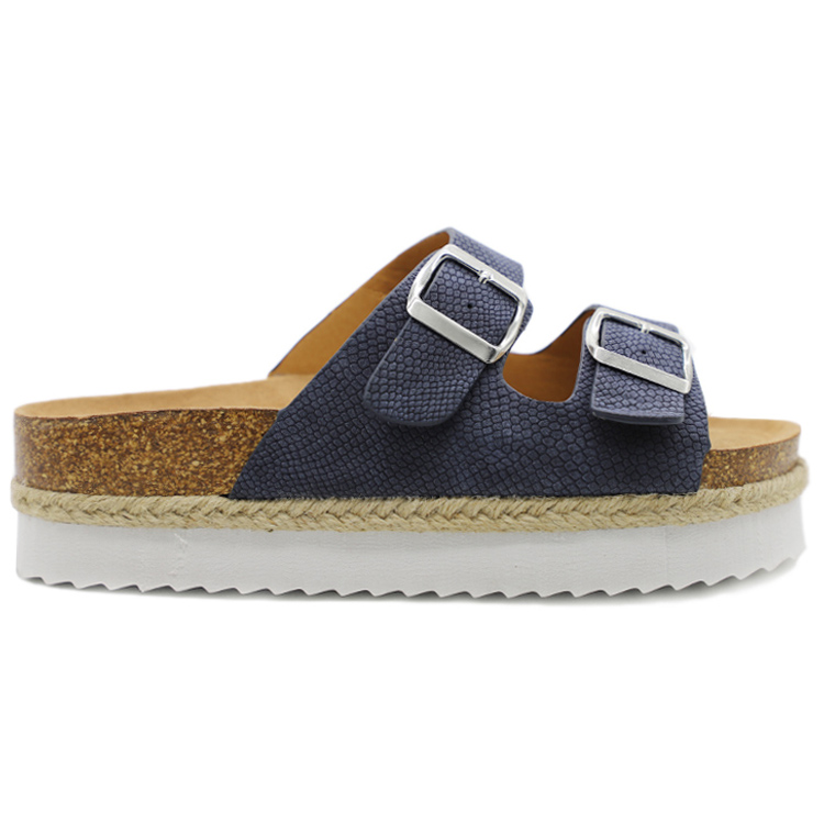 Customized Ladies Snake Print Platform cork sandals