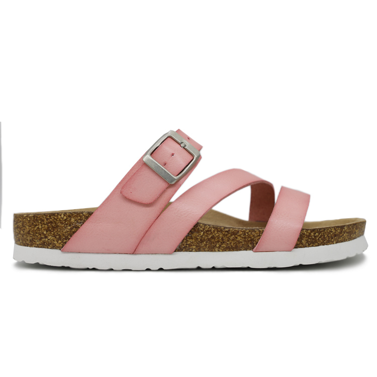 Wholesale ladies Strappy Flat Cork slipper